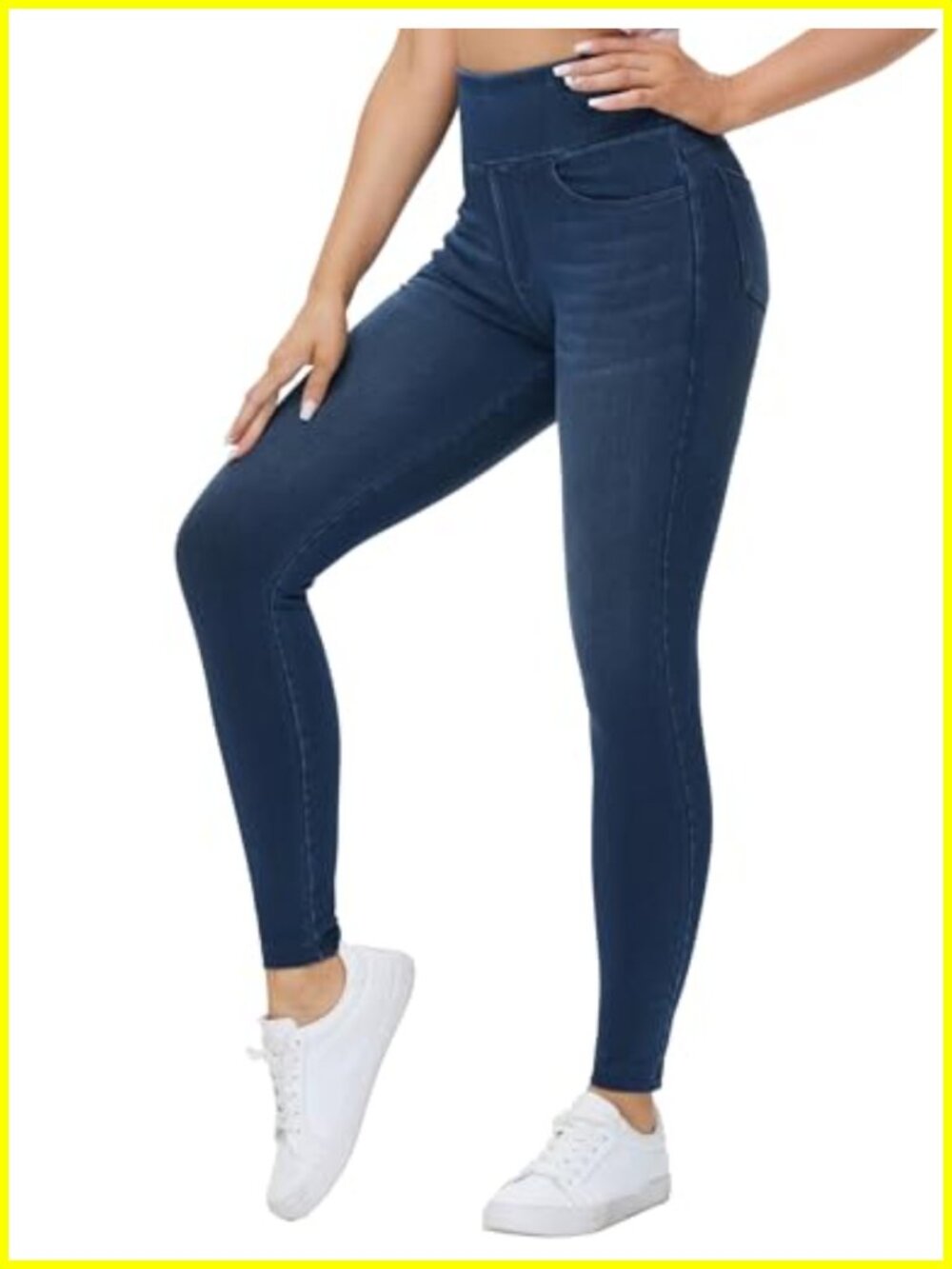 High Waisted Ultra Stretchy Jeggings Skinny Jean Leggings with Pockets